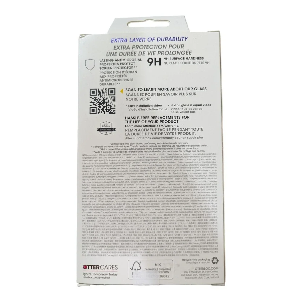 Y4. OTTERBOX Amplify ANTIMICROBIAL Screen protector for iPhone 14‎ Pro New!!